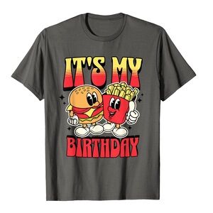 "It's My Birthday" GraphicTee Burger birthday theme Burger and fries party shirt
